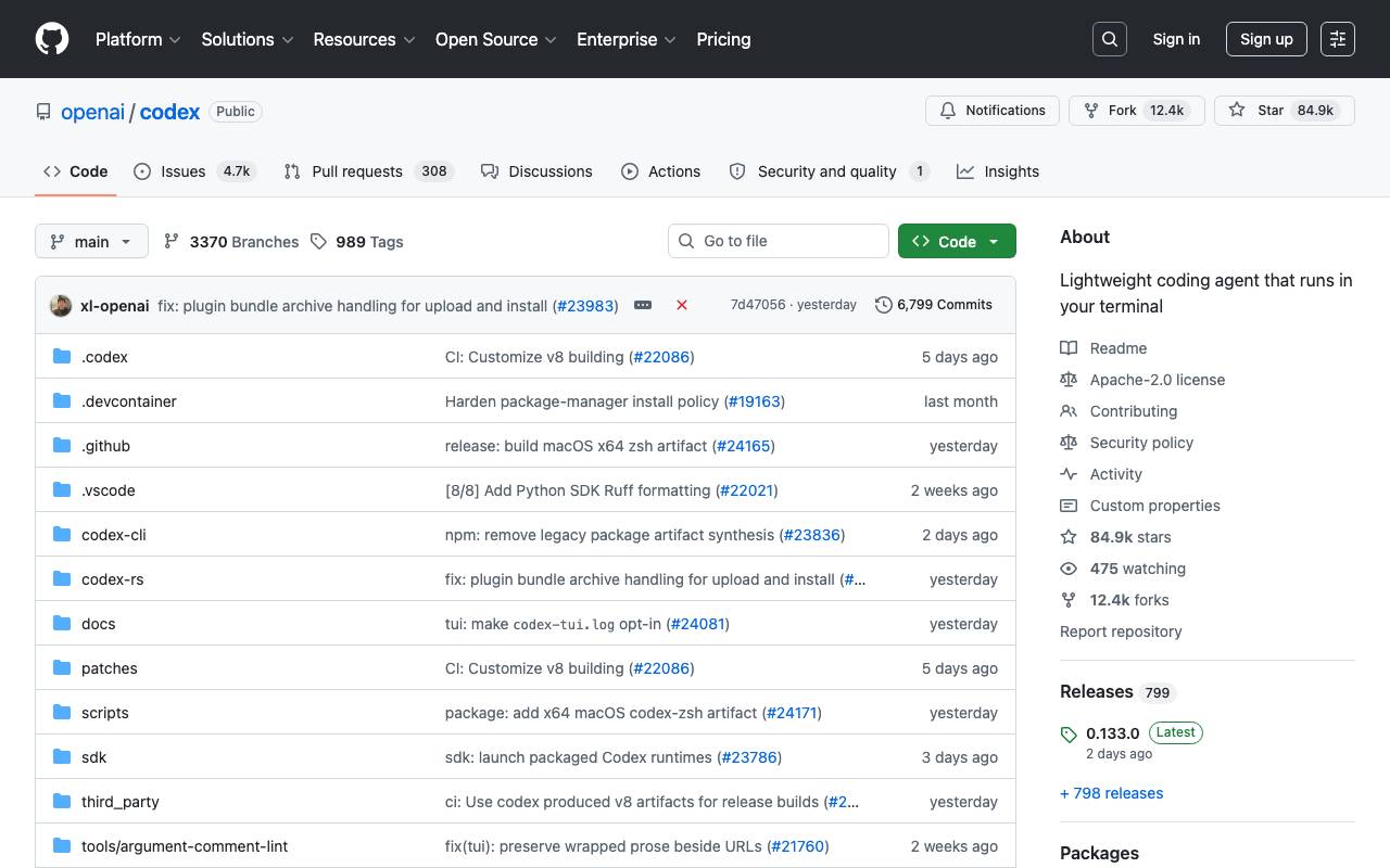 Codex CLI website preview