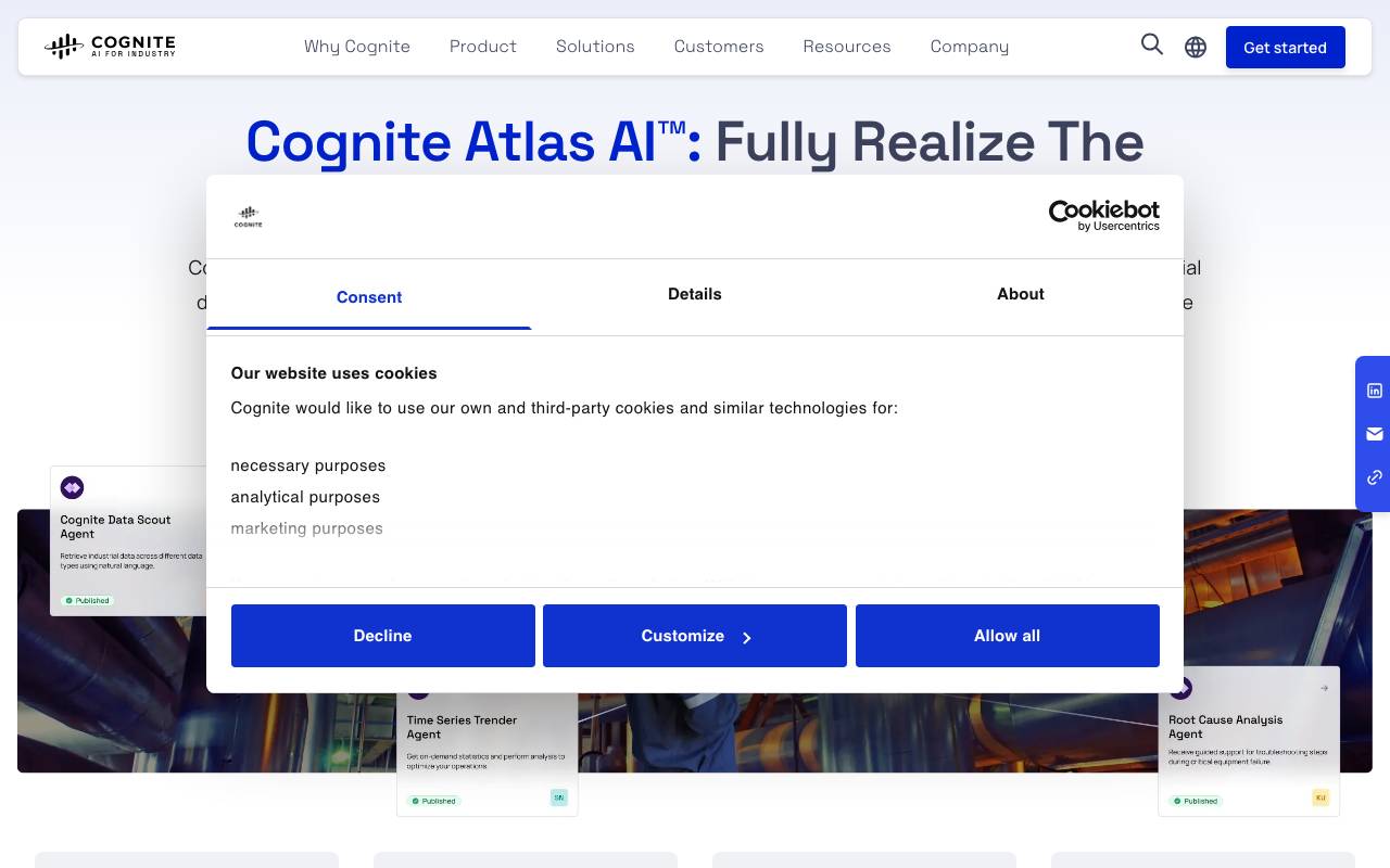 Cognite Atlas AI website preview