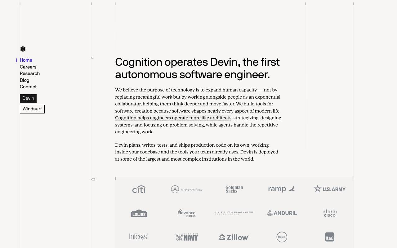 Cognition Devin AI website preview