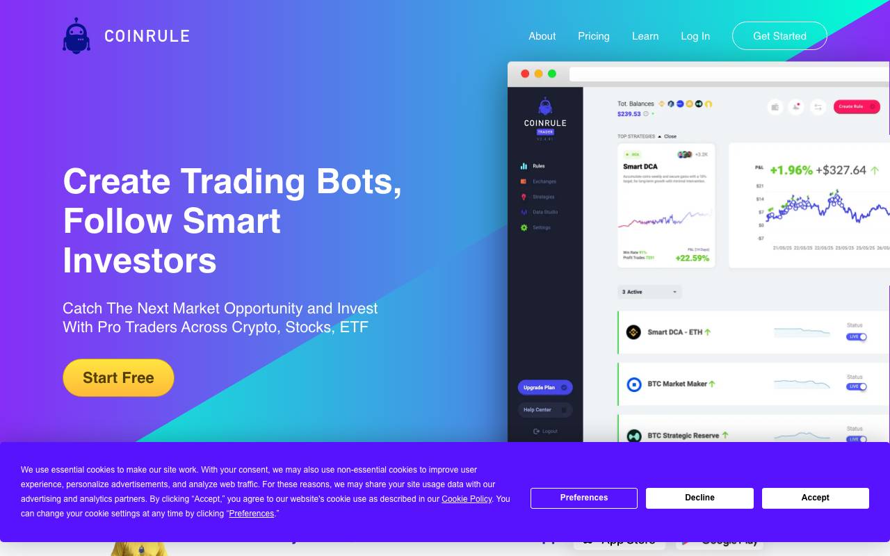Coinrule website preview