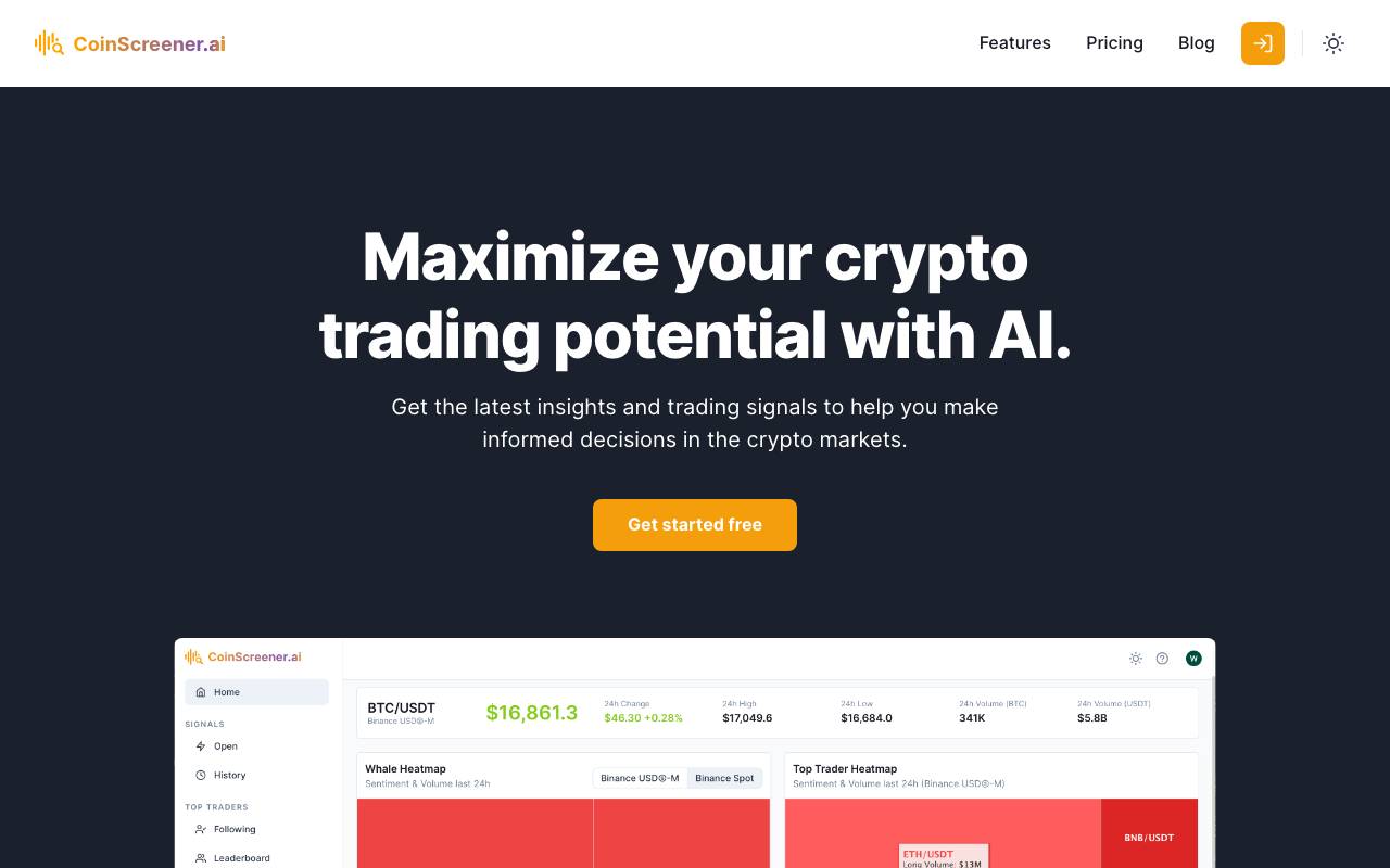 CoinScreener website preview