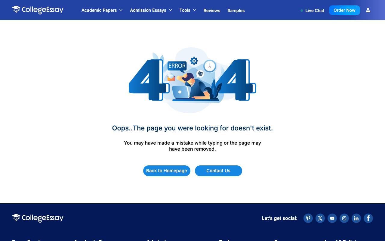 CollegeEssay website preview