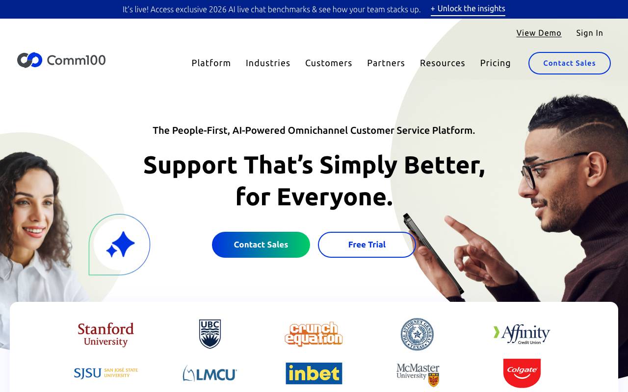 Comm100 website preview