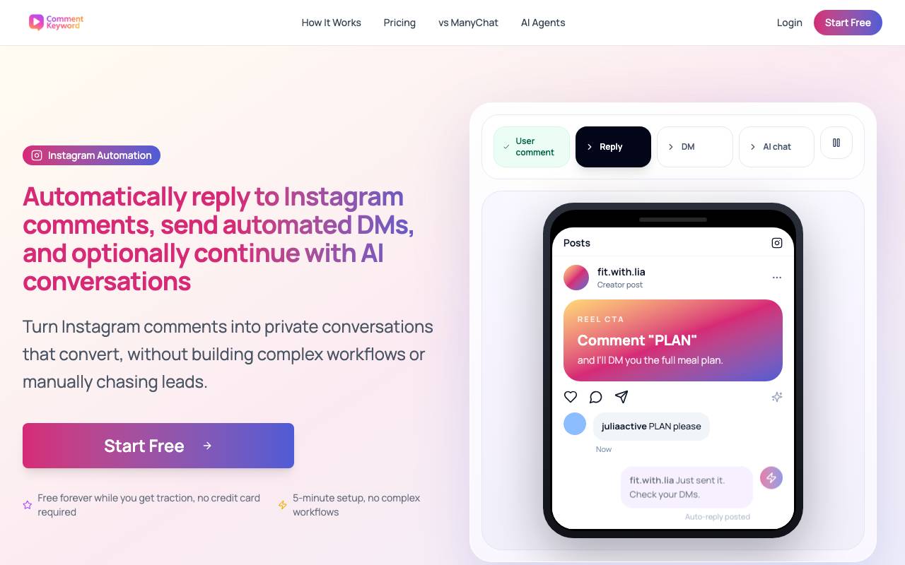 CommentKeyword website preview