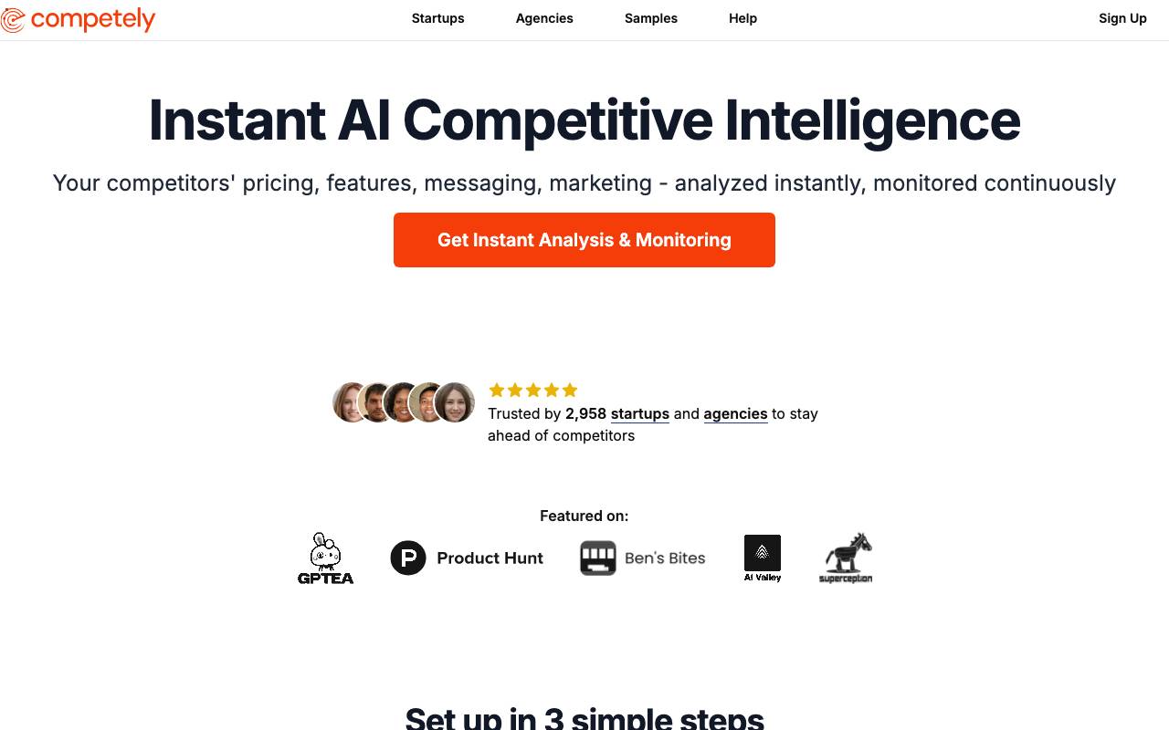Competely AI website preview