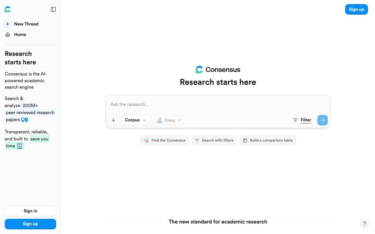 Consensus website preview