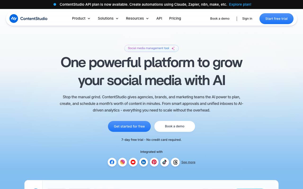 Content Studio website preview