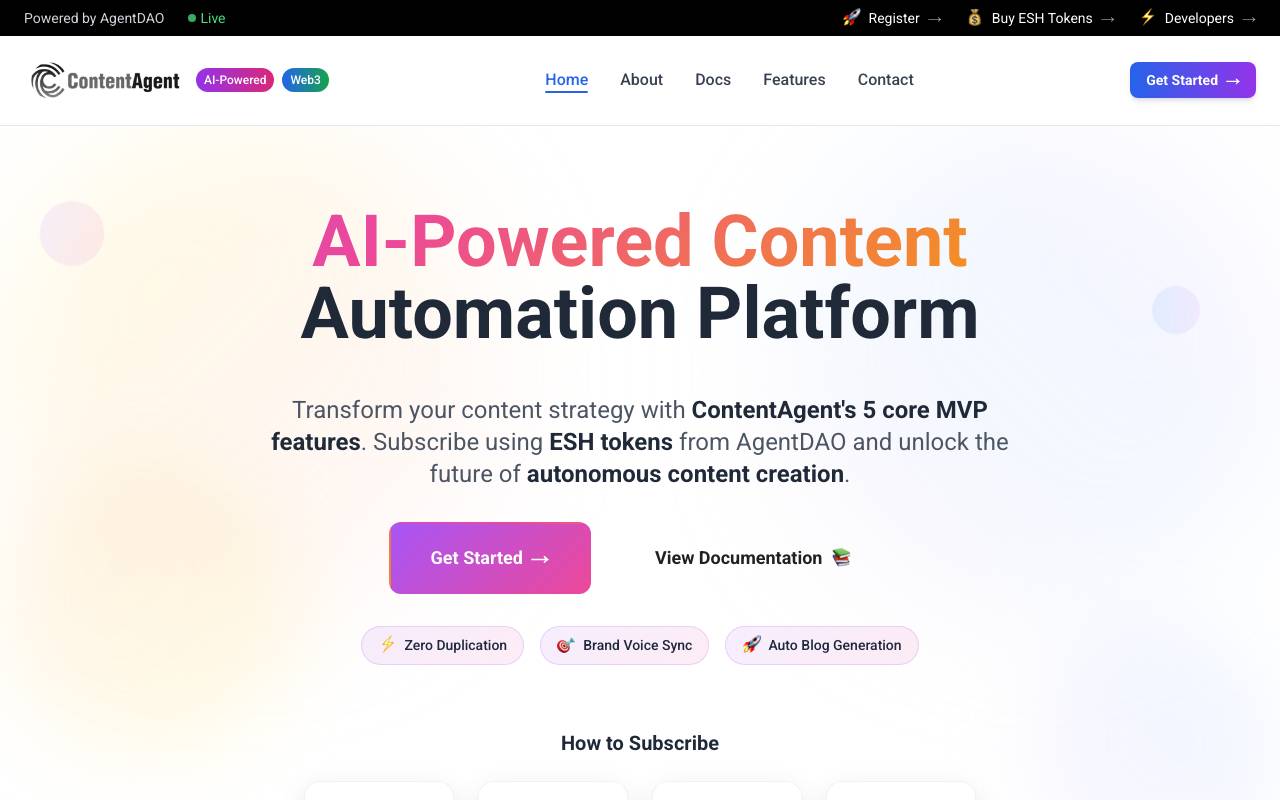 ContentAgent website preview