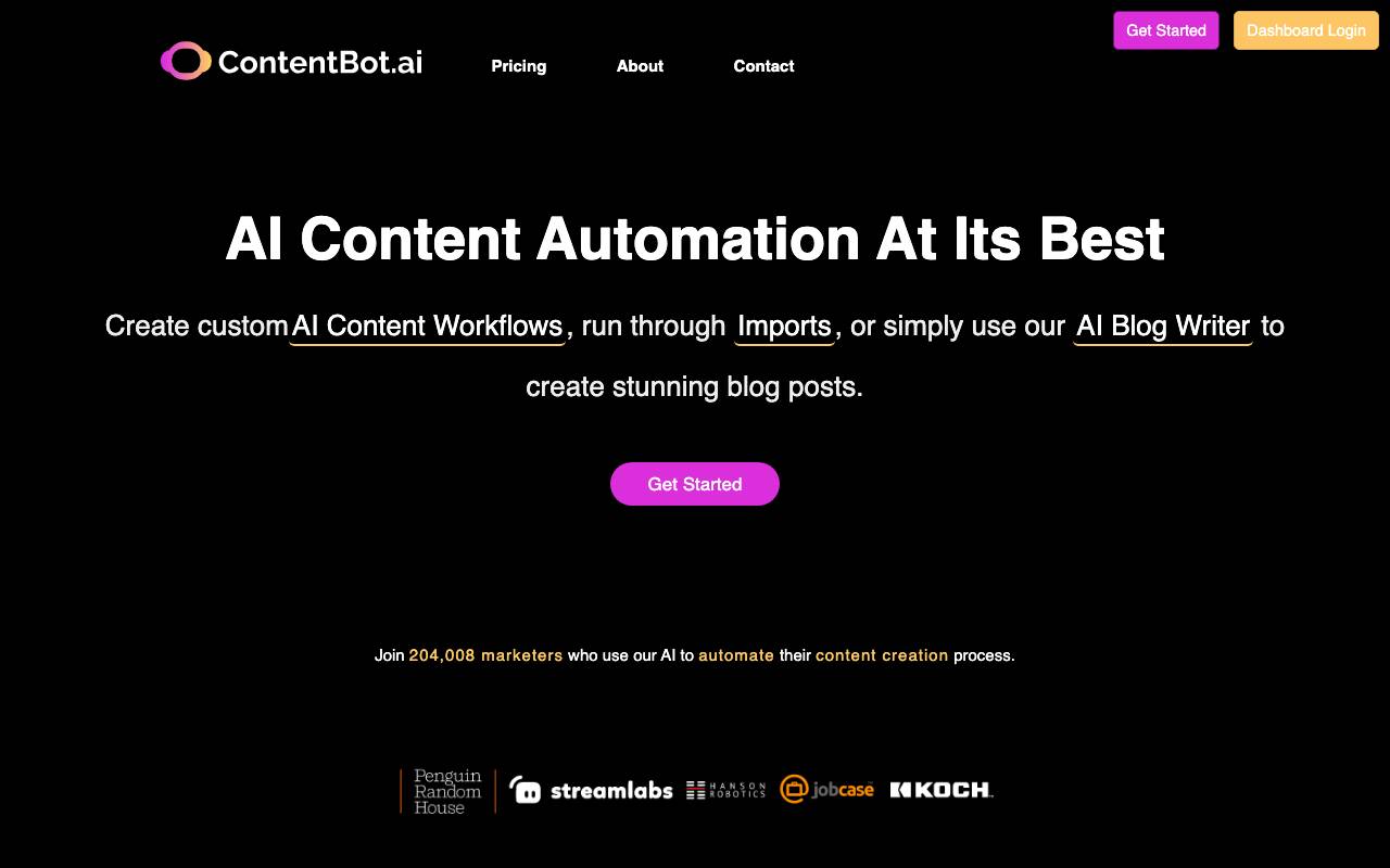 ContentBot website preview