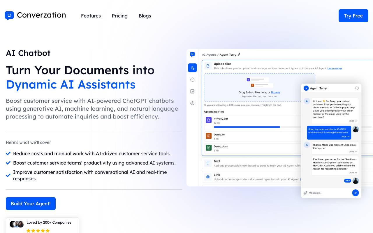 Converzation AI website preview