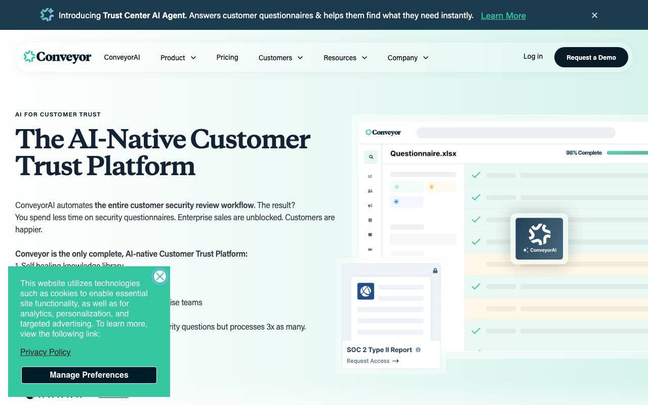 Conveyor website preview