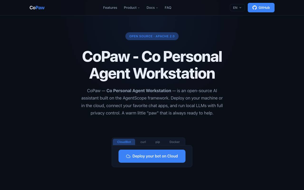 CoPaw website preview