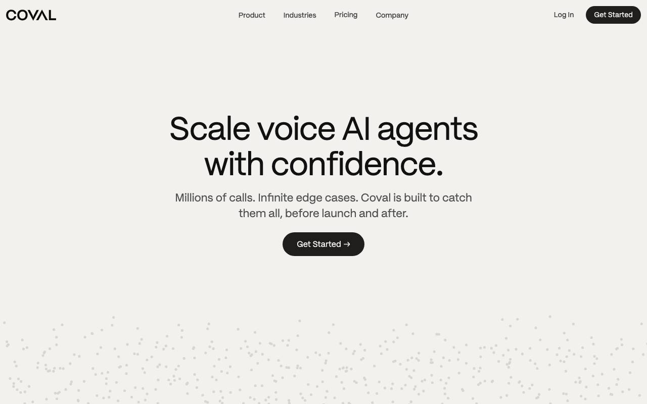 Coval (YC S24) website preview