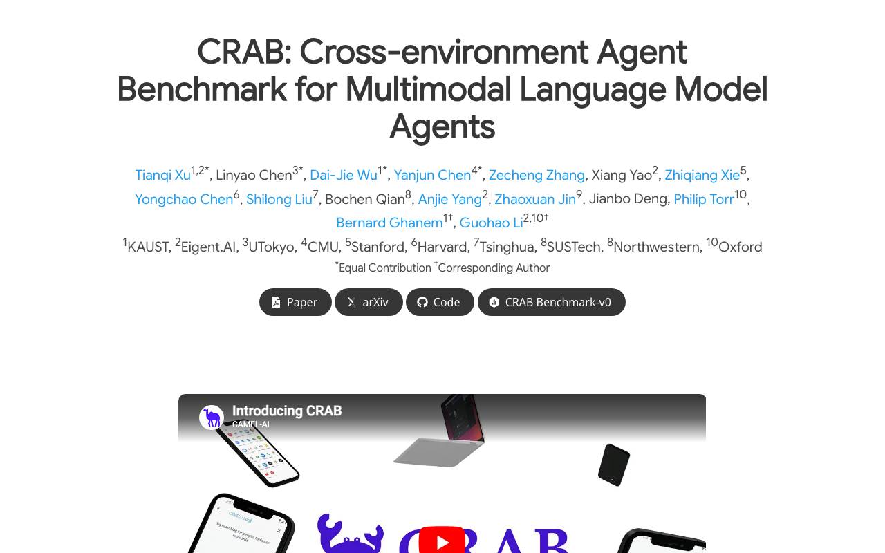 Crab website preview