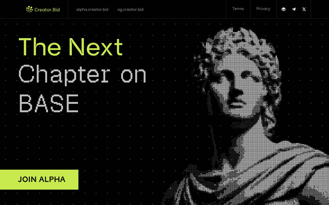 CreatorBid website preview