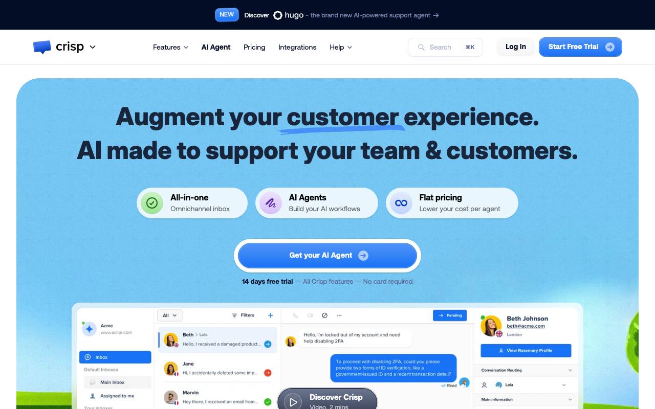 Crisp website preview