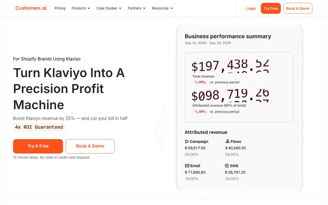 Customers.ai website preview