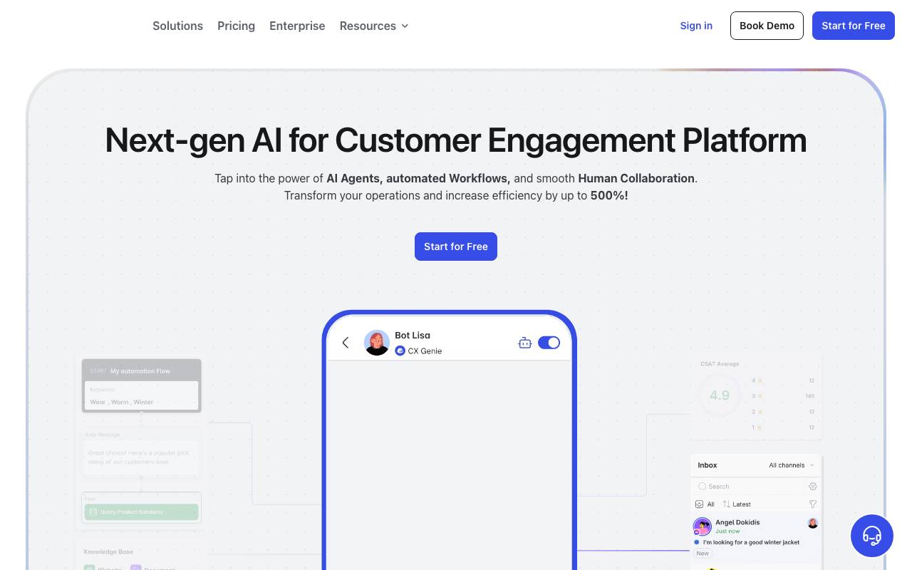 CX Genie website preview