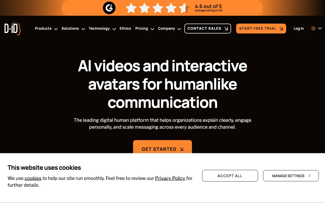 D-ID Creative Reality website preview