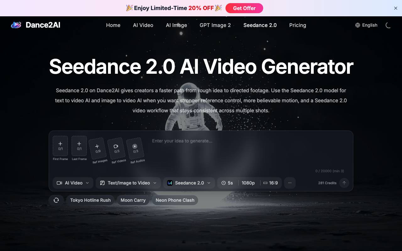 Dance2AI website preview