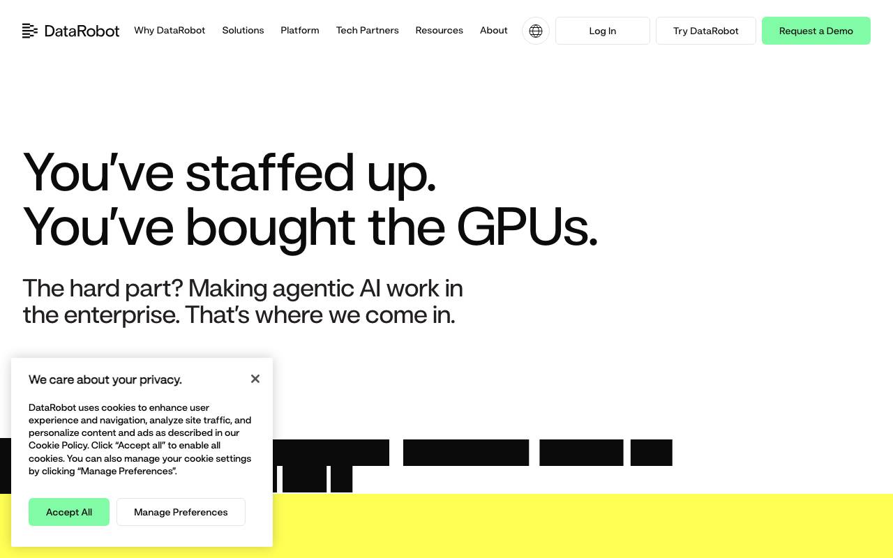 DataRobot website preview