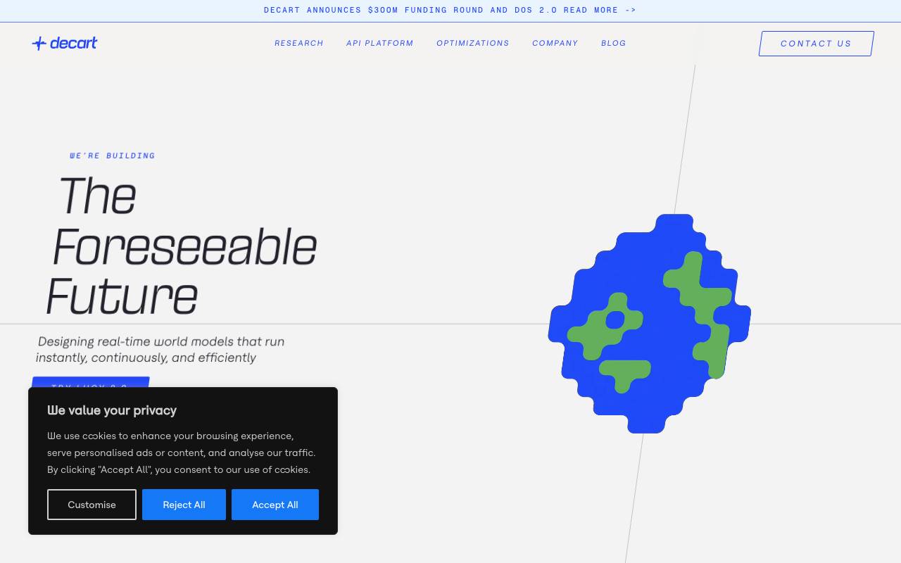 Decart AI website preview