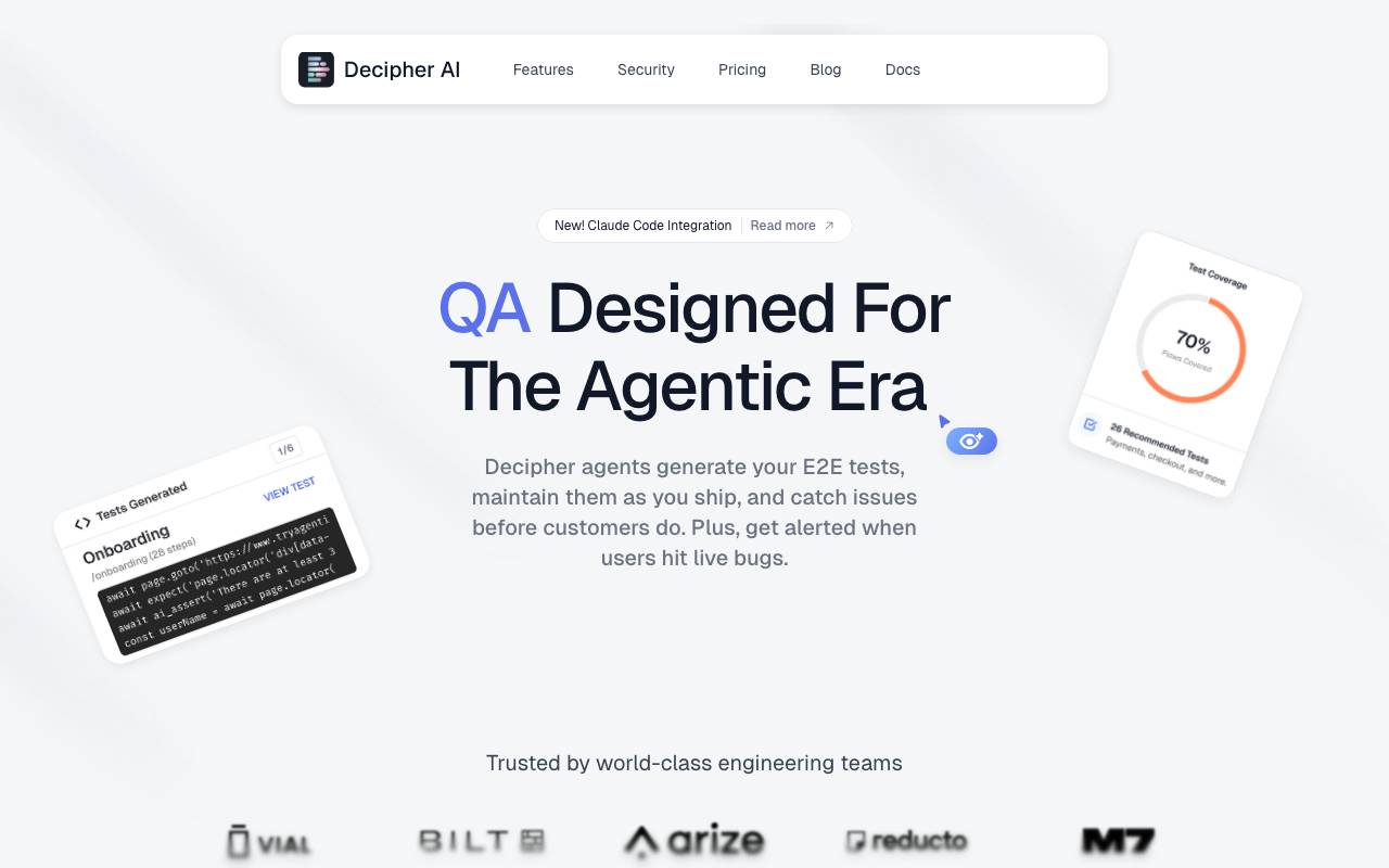 Decipher AI website preview