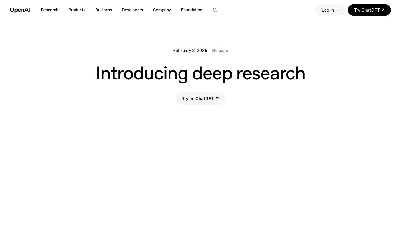 Deep Research Agent website preview