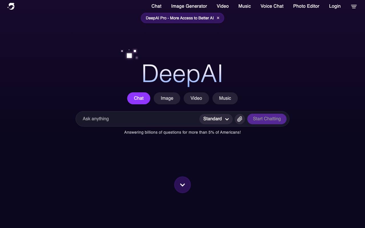 DeepAI Image Generator website preview