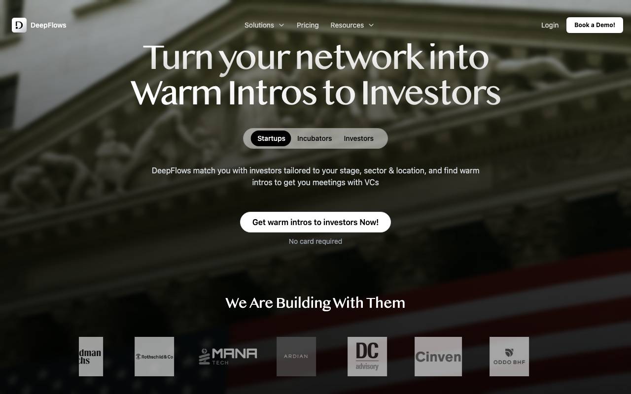 DeepFlows AI website preview