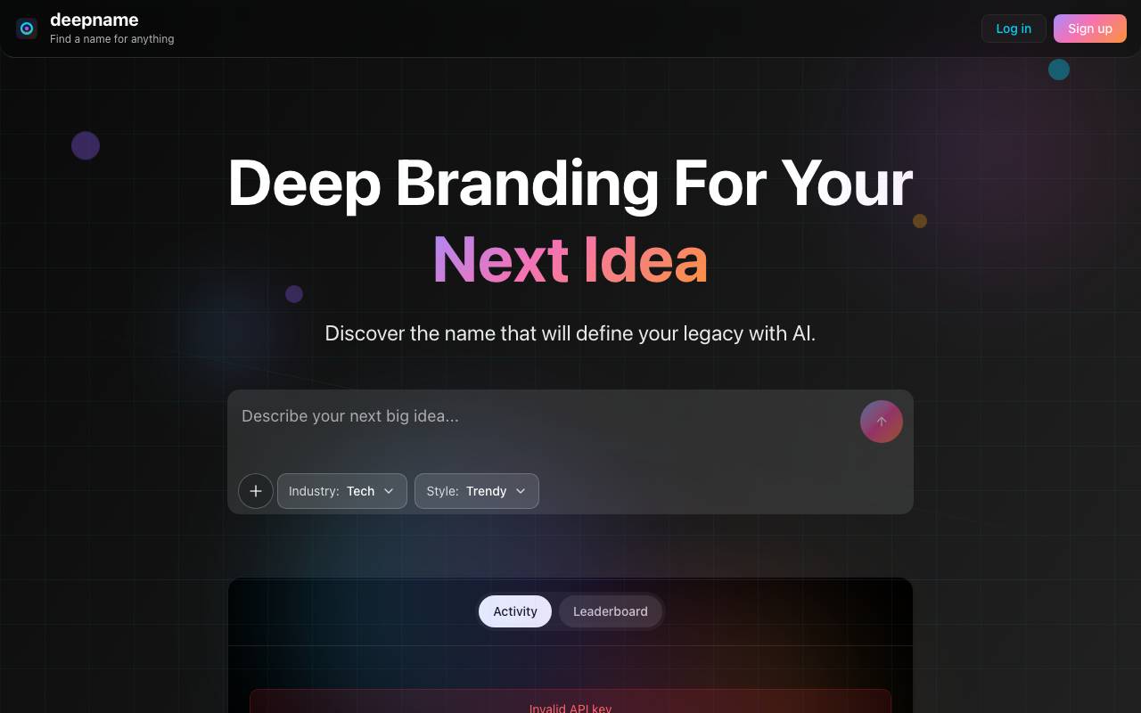 deepname website preview