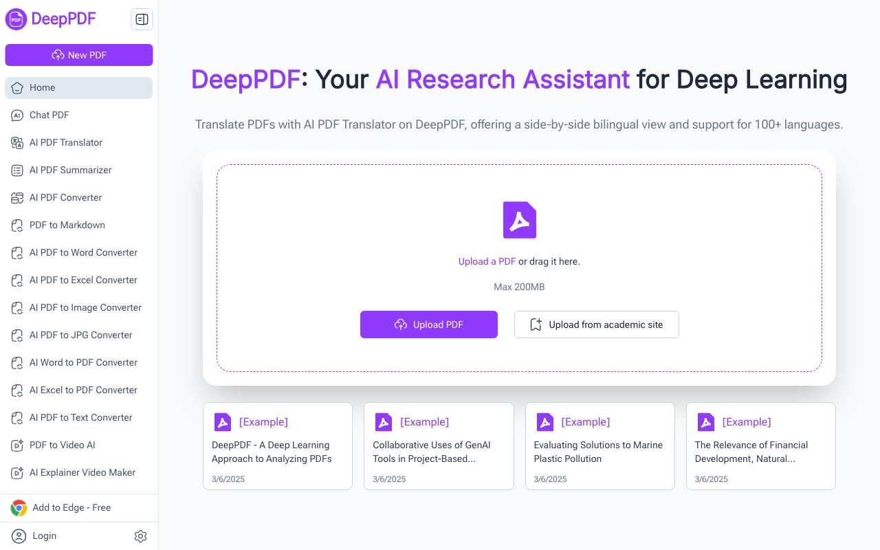 DeepPDF website preview