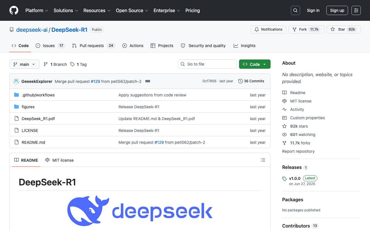 DeepSeek R1 website preview