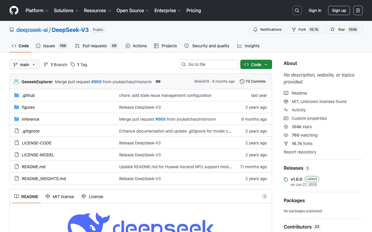 DeepSeek V3 website preview