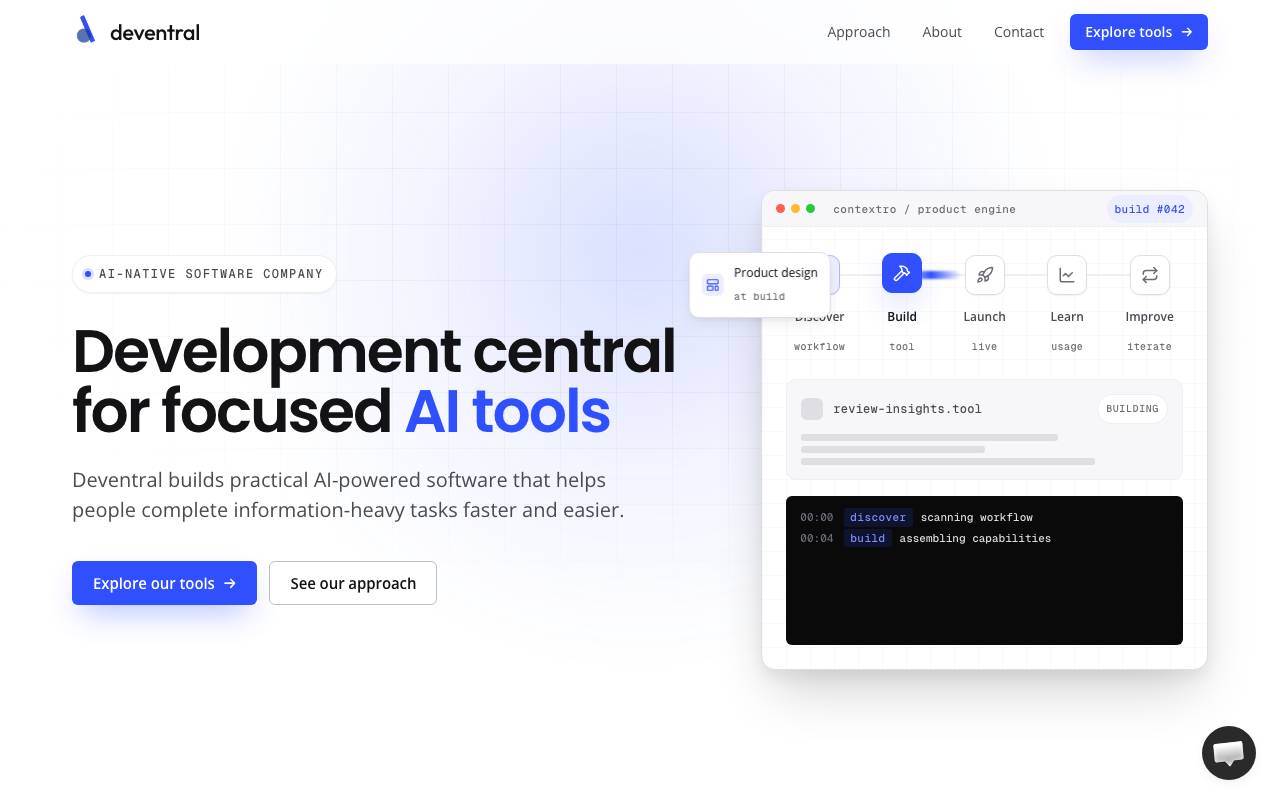 Deventral website preview