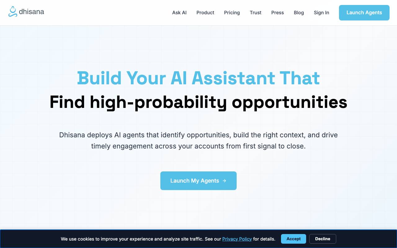 Dhisana AI website preview