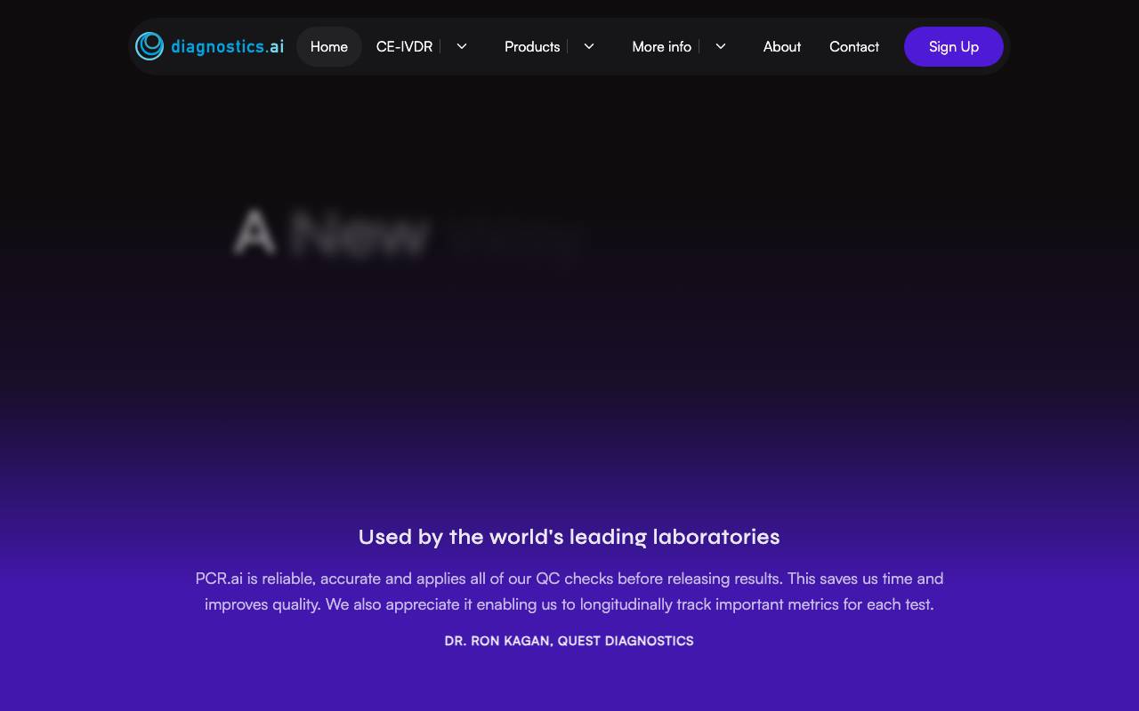 Diagnostics AI (PCR AI) website preview
