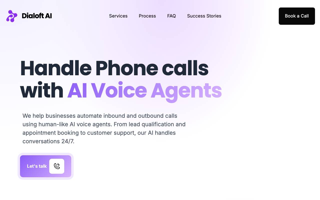 Dialoft AI website preview