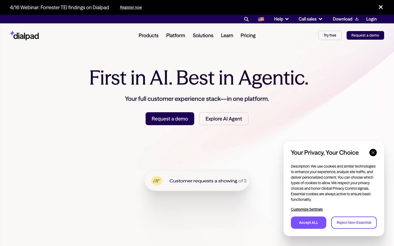 Dialpad website preview