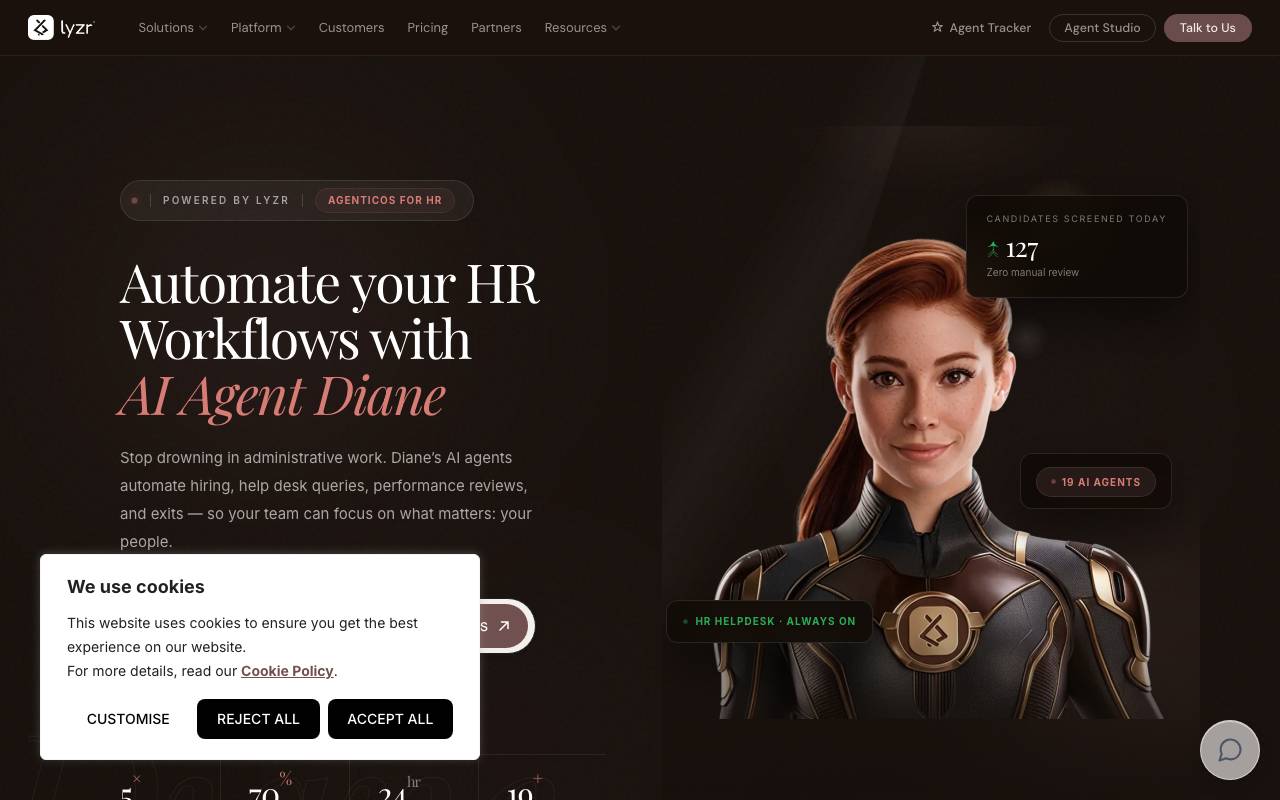 Diane by Lyzr AI website preview