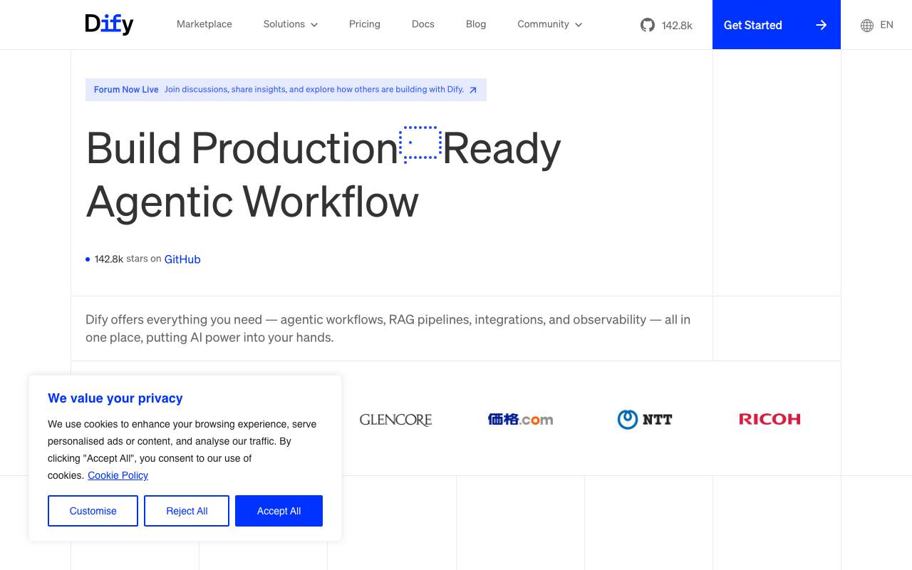 Dify Ai website preview