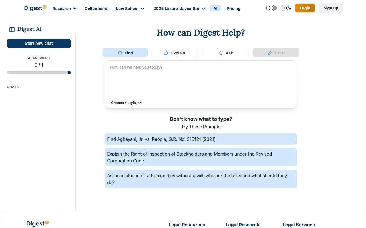 Digest AI website preview