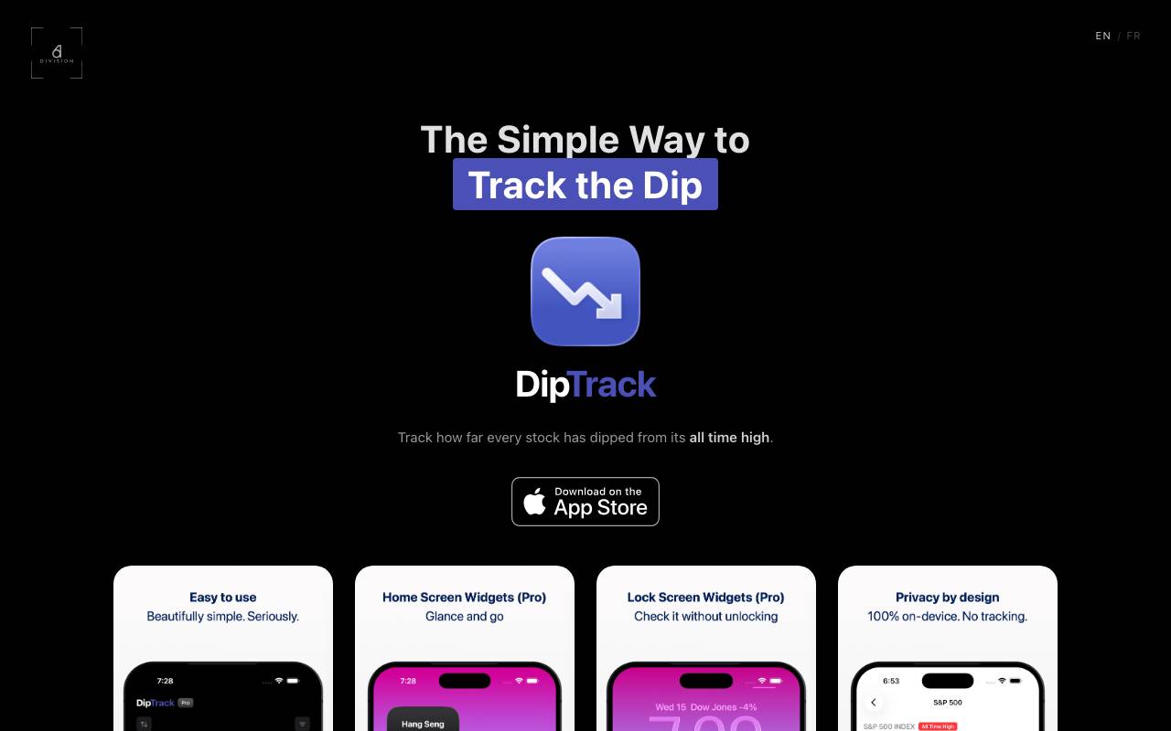 DipTrack website preview