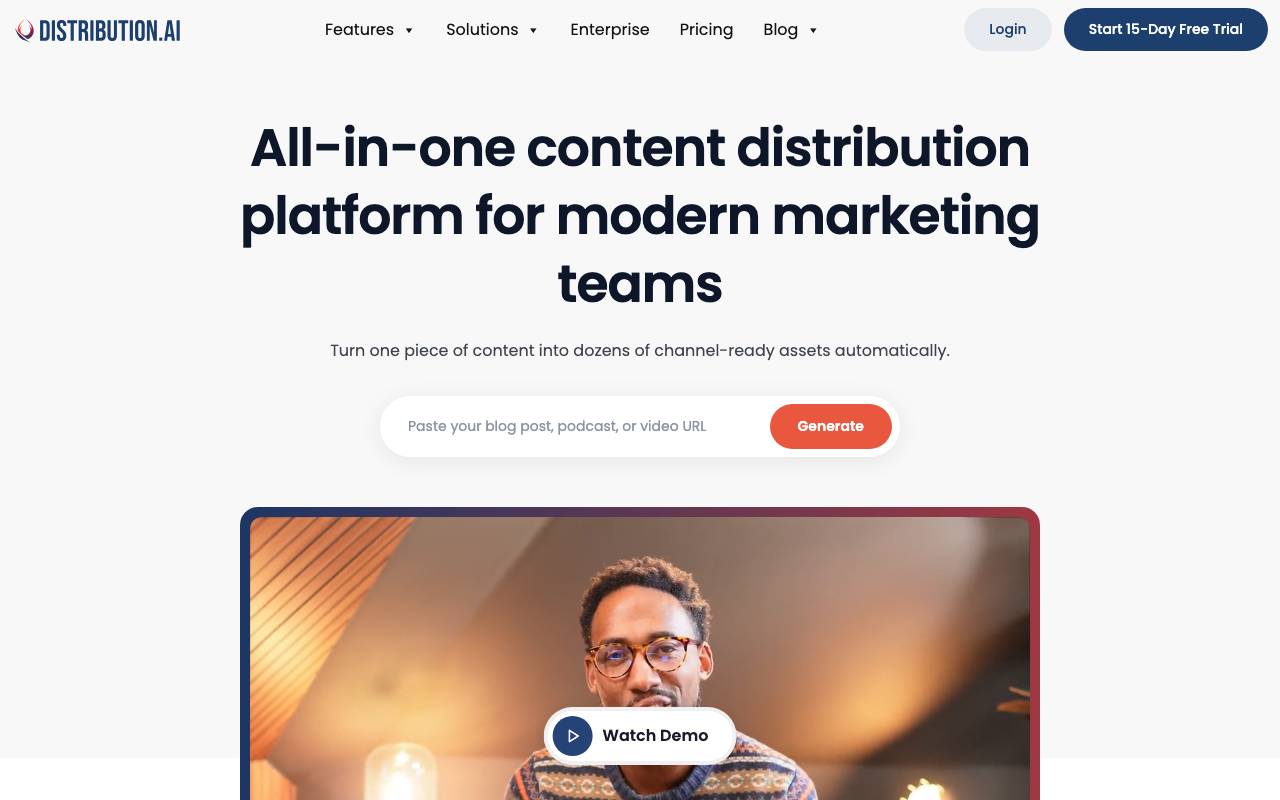 Distribution AI website preview