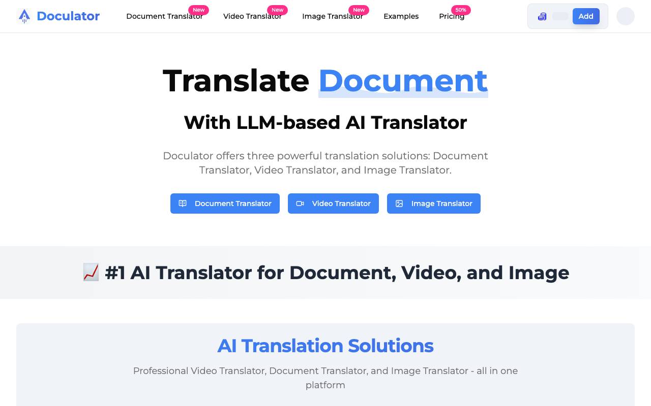Doculator website preview