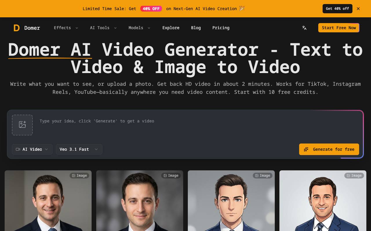 Domer AI website preview
