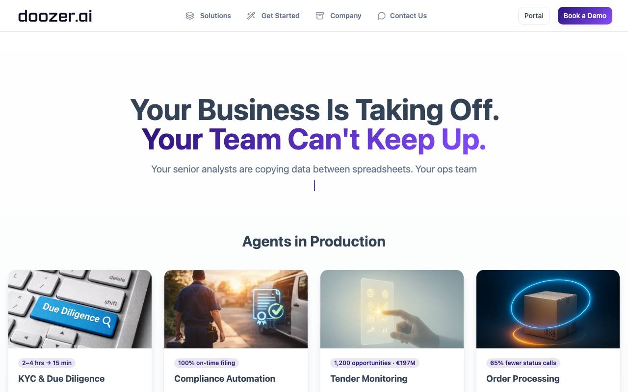 DoozerAI website preview