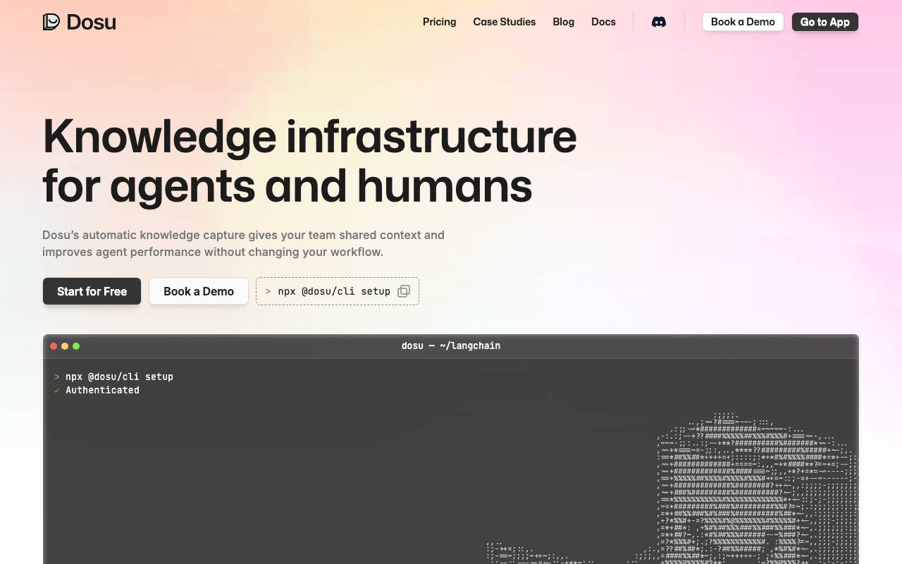 Dosu website preview