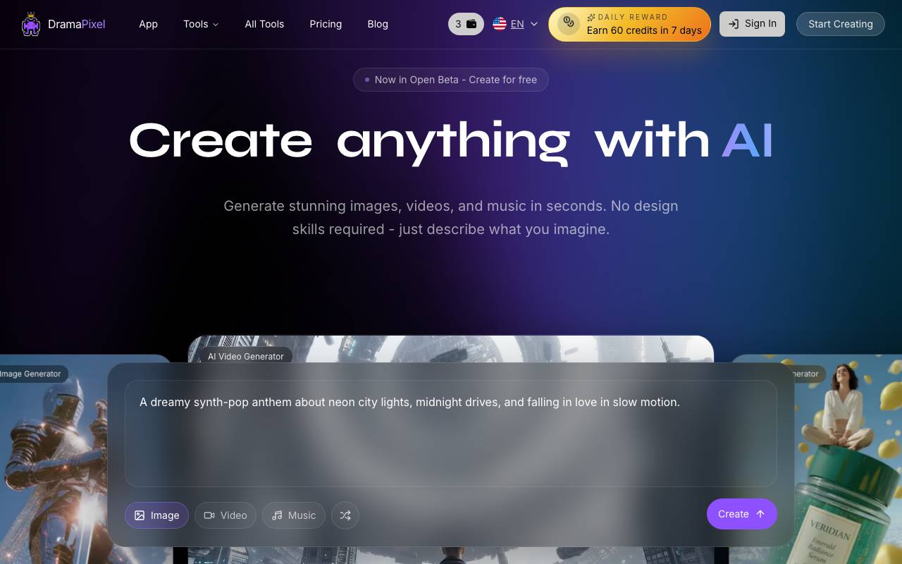 DramaPixel website preview