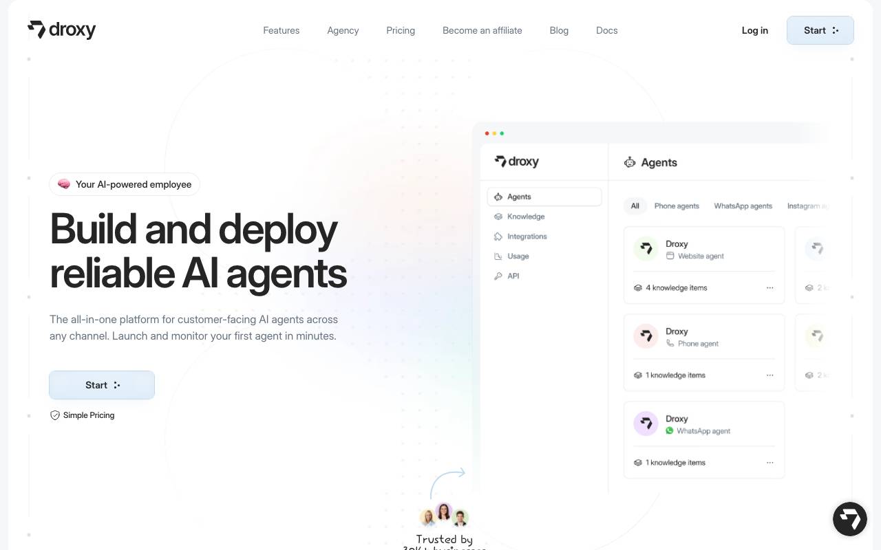 Droxy AI website preview